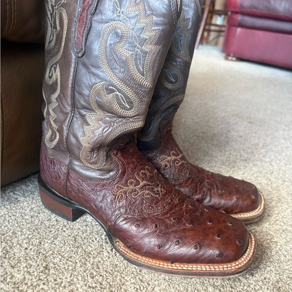 Dan Post Rich Brown Embroidered Western Boots